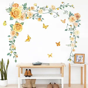 Наклейка на стіну DIY Ботанічні жовті троянди - Фото 1