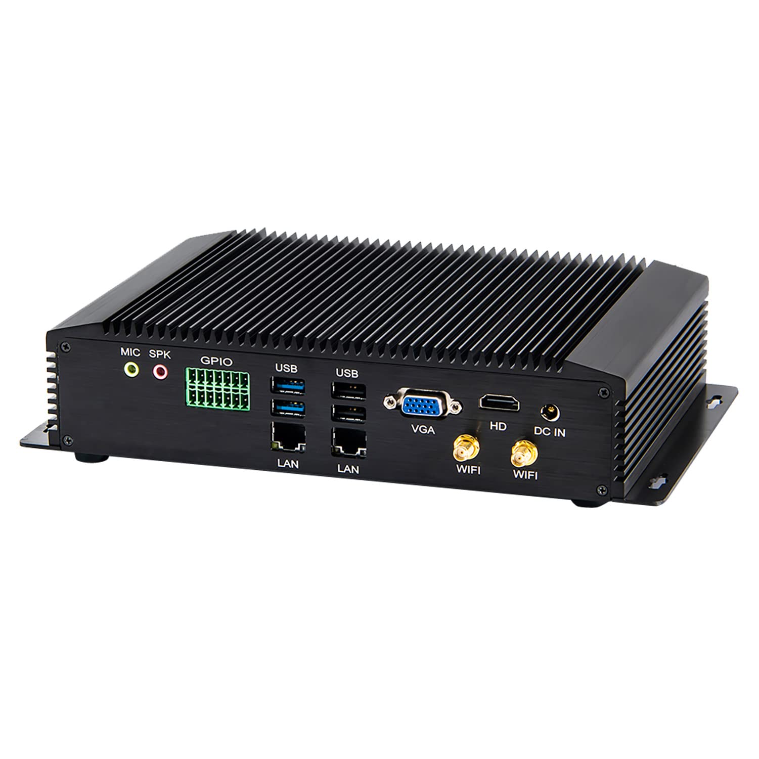 Міні-комп'ютер HUNSN IM06 I3 7020U 8G RAM 128G SSD 1TB HDD безвентиляторний 2 x LAN 6 x COM, фото №2