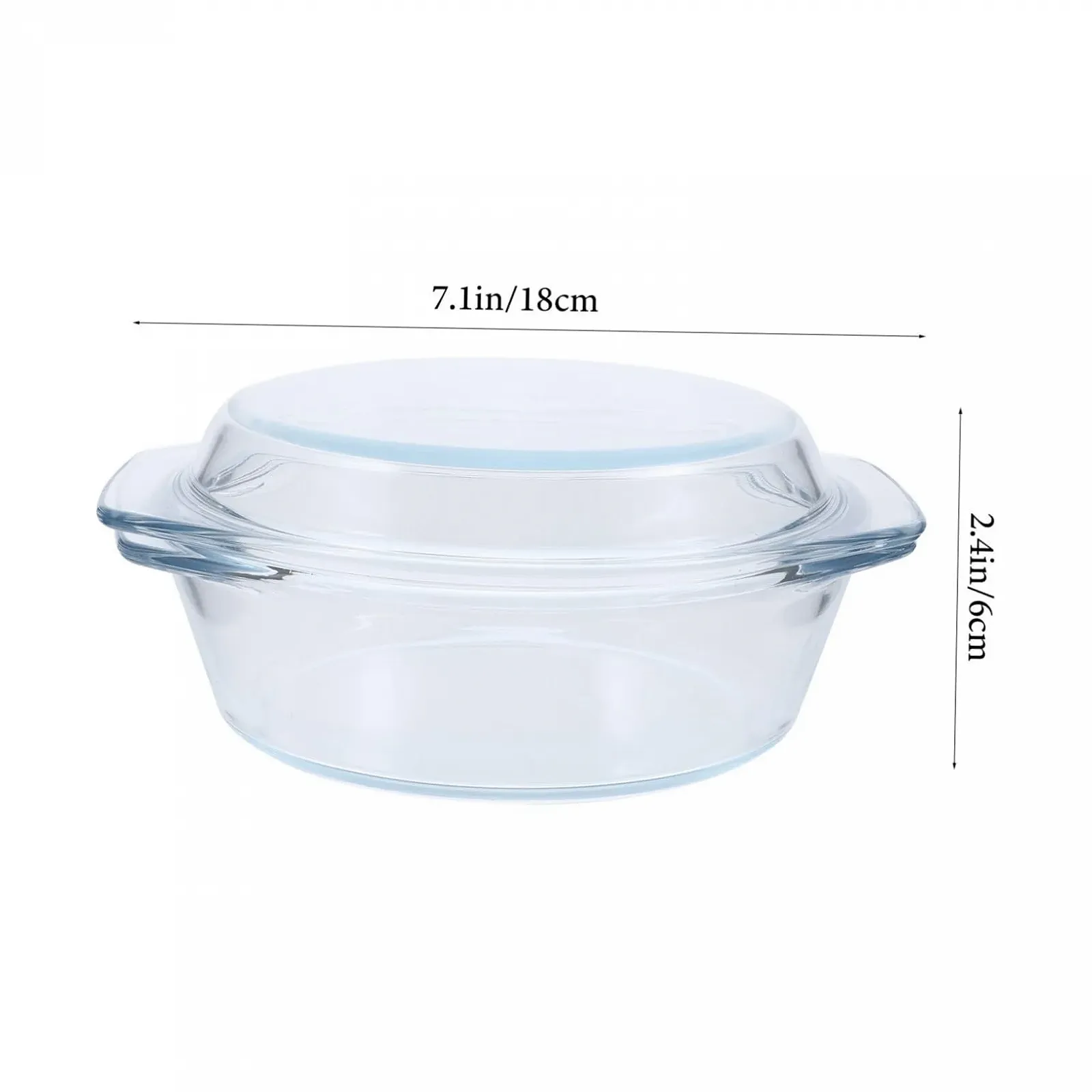 Форма для запікання Homoyoyo Скляна з кришкою Прозора для мікрохвильової печі та духовки, фото №2