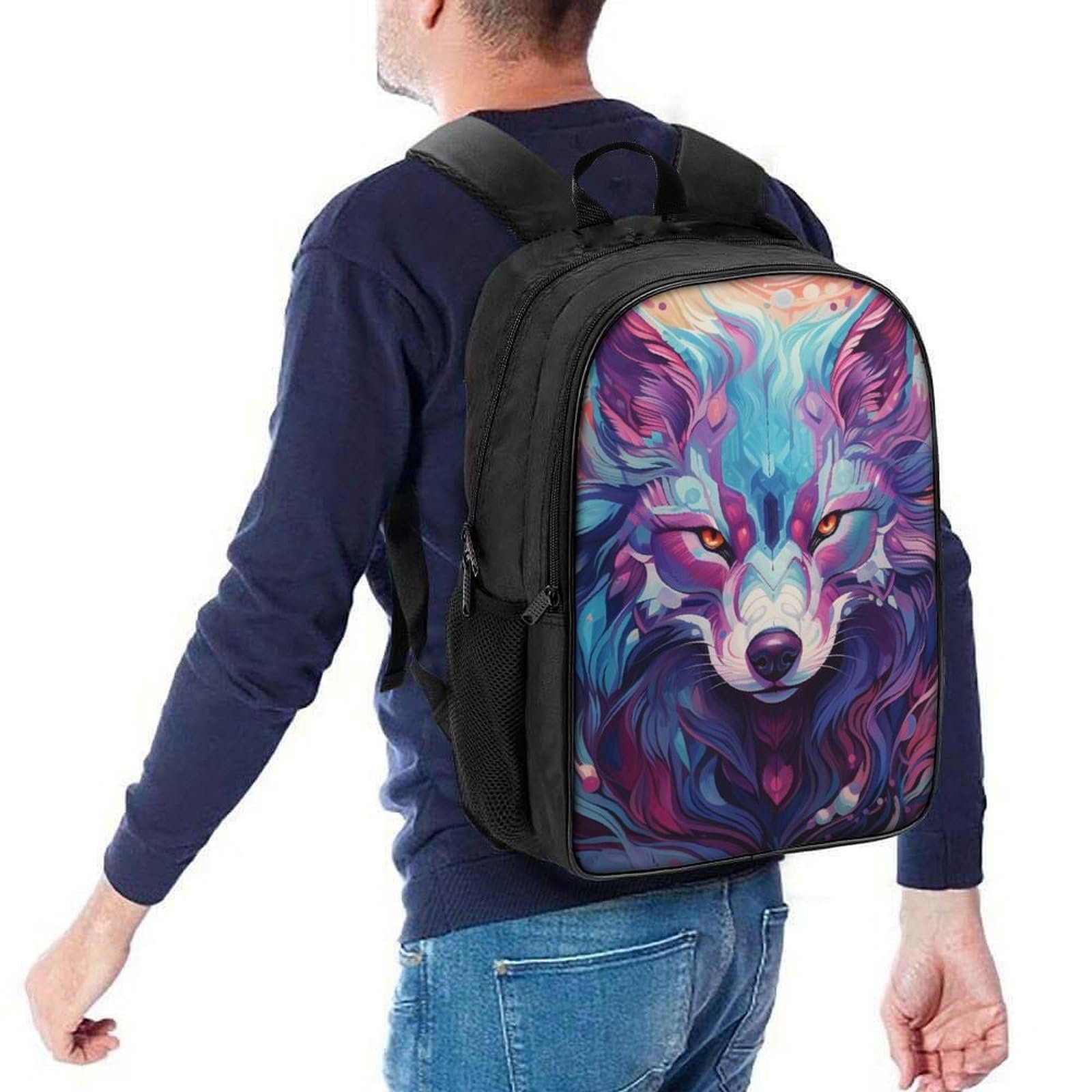 Рюкзак DPEOANEBN Wolf 3D для дітей, великий, шкільний, подарунок до школи, 40x28x16 см, фото №5