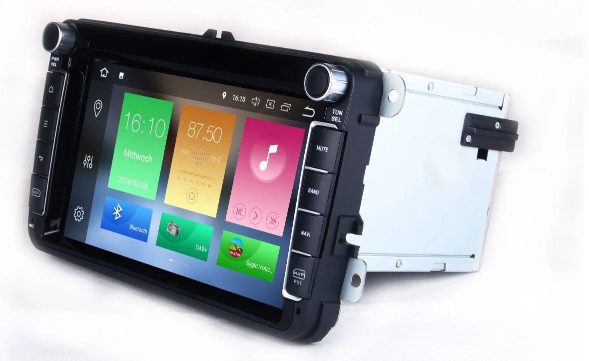 Штатная автомагнитола M.I.C. AV8V4 для VW Skoda Seat / 8" / Сенсорная / 2/16Гб / Android 6.1 / Bluetooth / WI-FI / GPS / USB / AUX / microSD slot / DAB+, фото №3 Штатная автомагнитола M.I.C. AV8V4 для VW Skoda Seat / 8" / Сенсорная / 2/16Гб / Android 6.1 / Bluetooth / WI-FI / GPS / USB / AUX / microSD slot / DAB+, фото №3