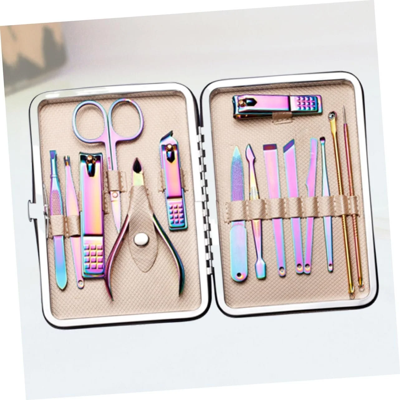 Набір для манікюру Healvian 15 предметів, нержавіюча сталь, дорожній, фото №4