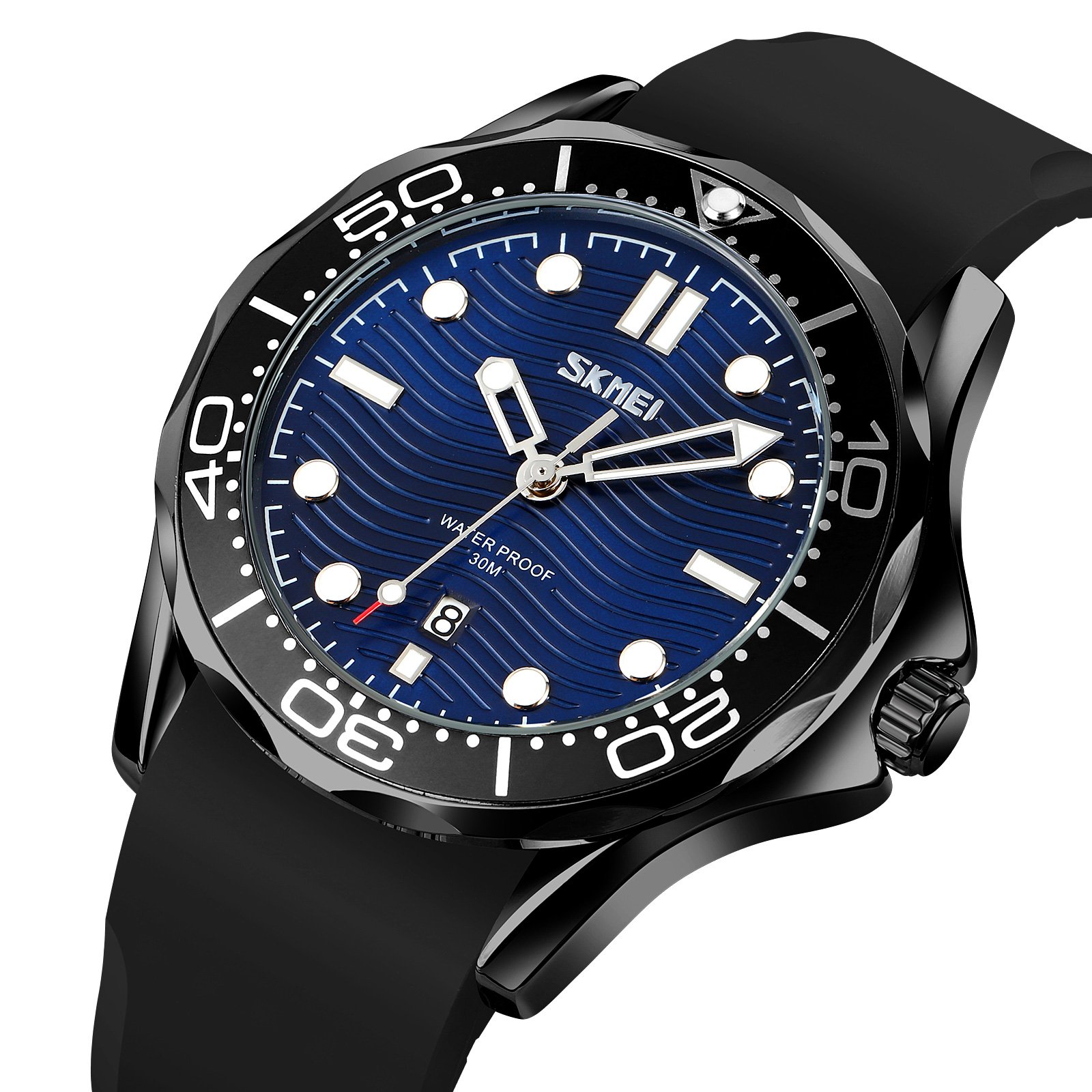 Годинник Skmei 9276 Black-Blue Силіконовий Ремінець, фото №2