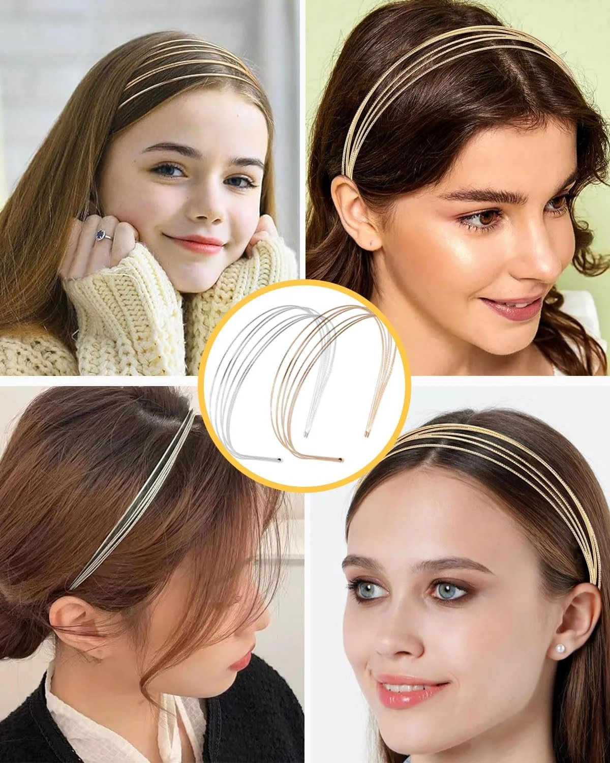 Обруч Металевий Багатошаровий (2 шт.) Золотий, фото №6