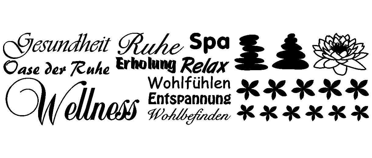 Наклейка на стіну Samunshi Wellness Creative Set 50 x 13 см Чорна, фото №1