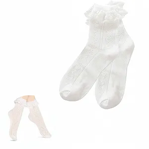 Шкарпетки з рюшами Білі мереживні - Фото 1