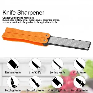 Точилка для ножів ручна алмазна складана антиковзна двостороння (Помаранчевий) synthetic.ua - Фото 1