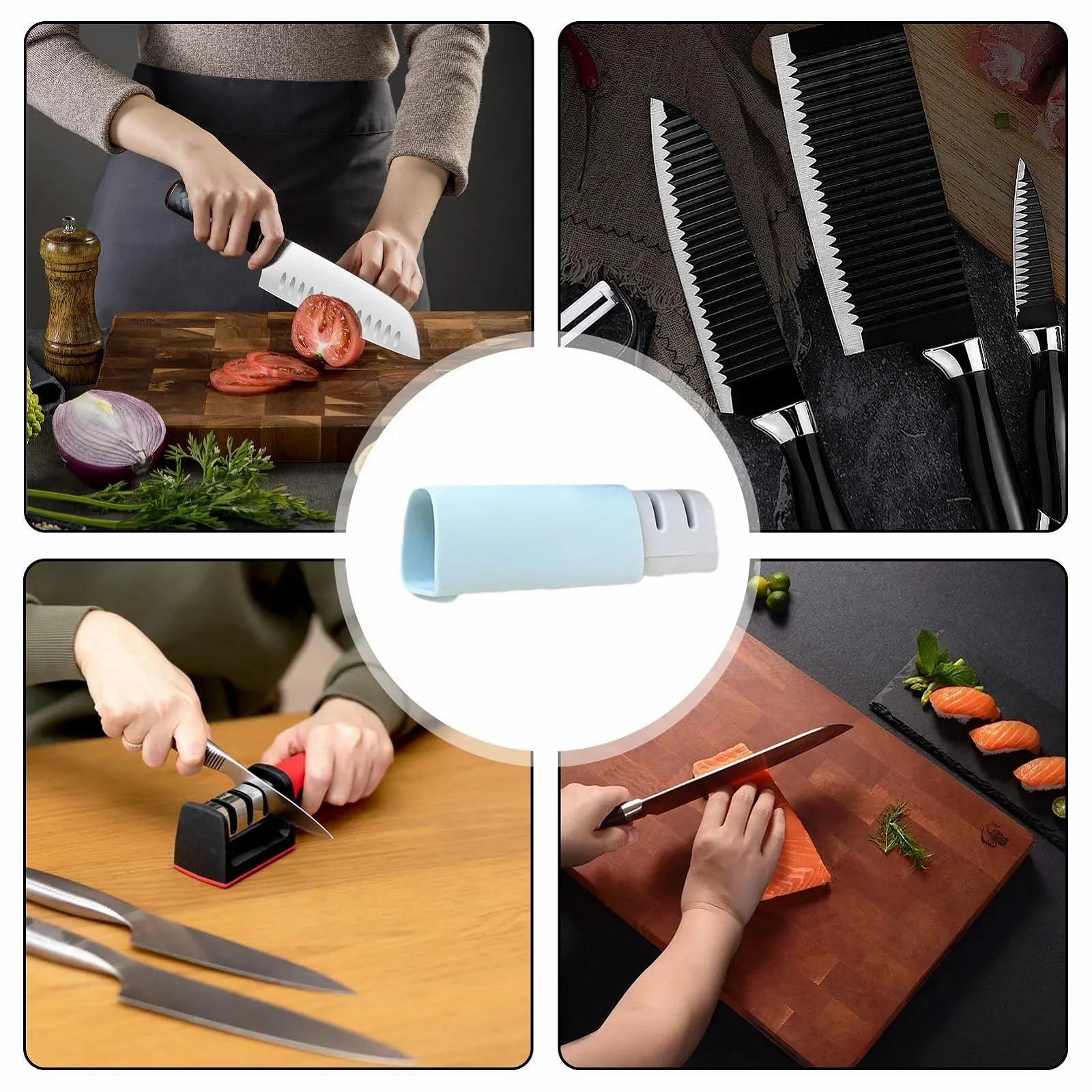 Кухонная точилка для ножей Retractable 2-Stage Sharpening System 17 x 4 см черный, фото №5