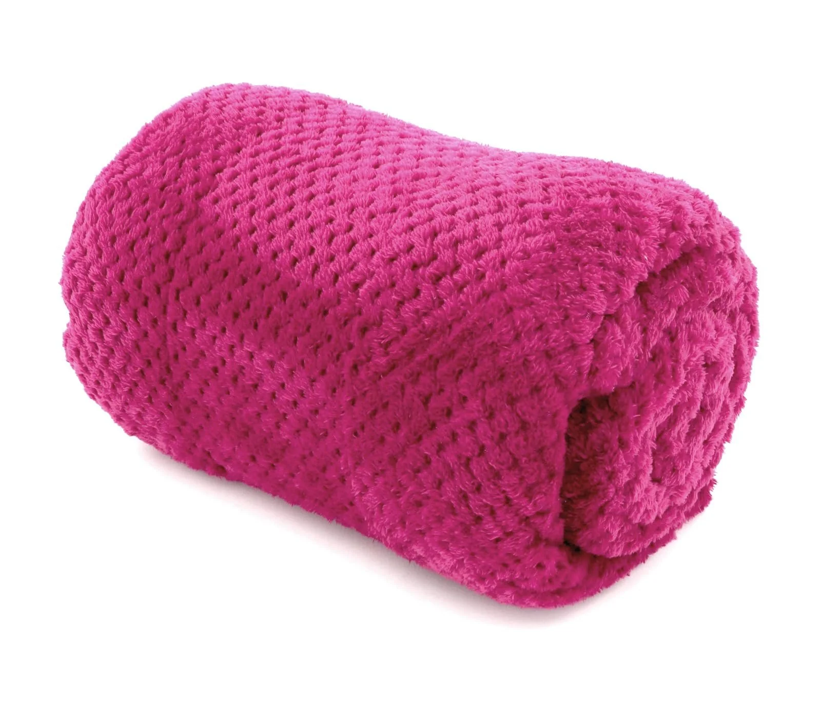 Плед heimtexland Вафельний вигляд М'який дихаючий фланелевий плед 200 x 155 см Рожева ягода Type 647, фото №2