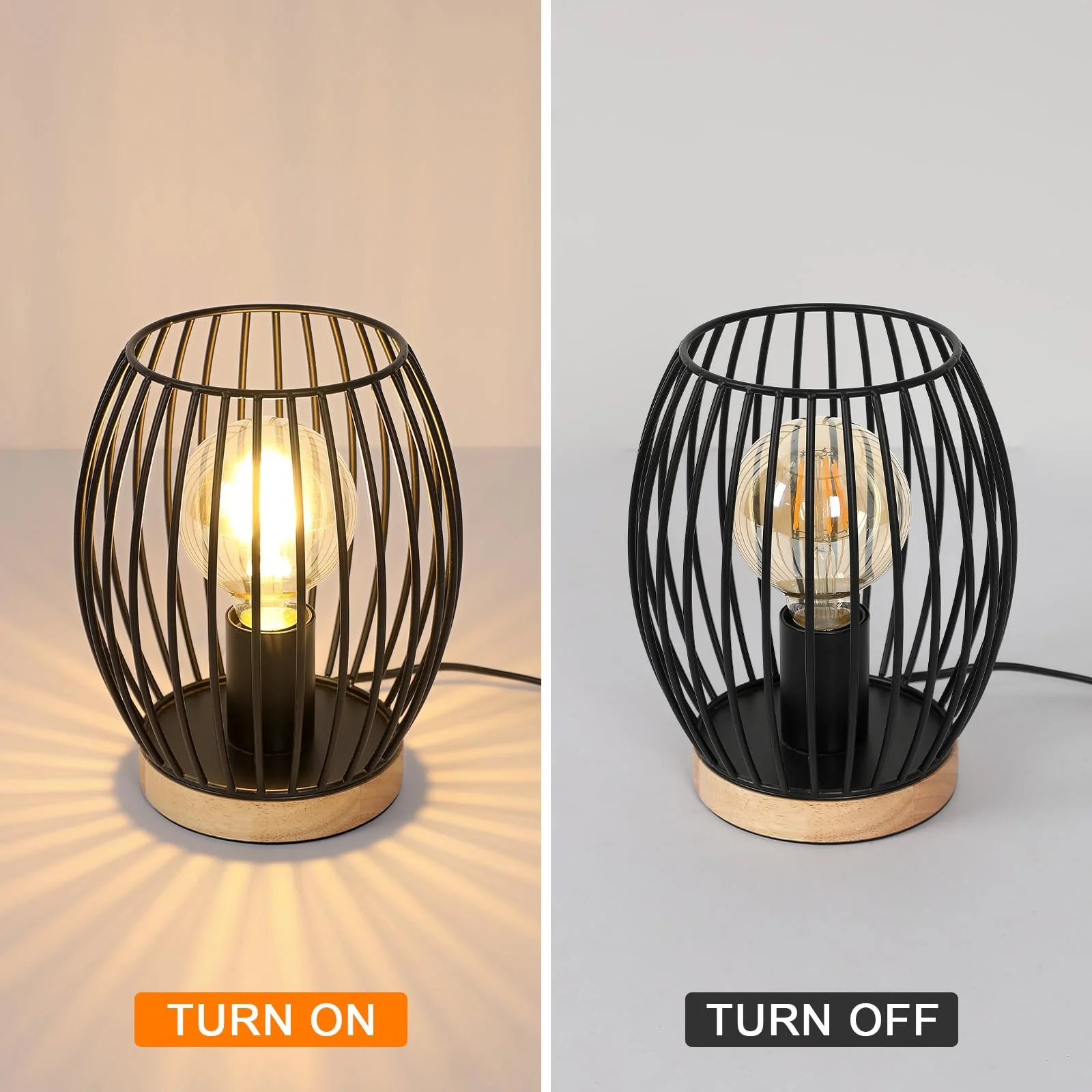 Настільна лампа Comely Vintage Metal E27 17x17x21 см Чорна, фото №7