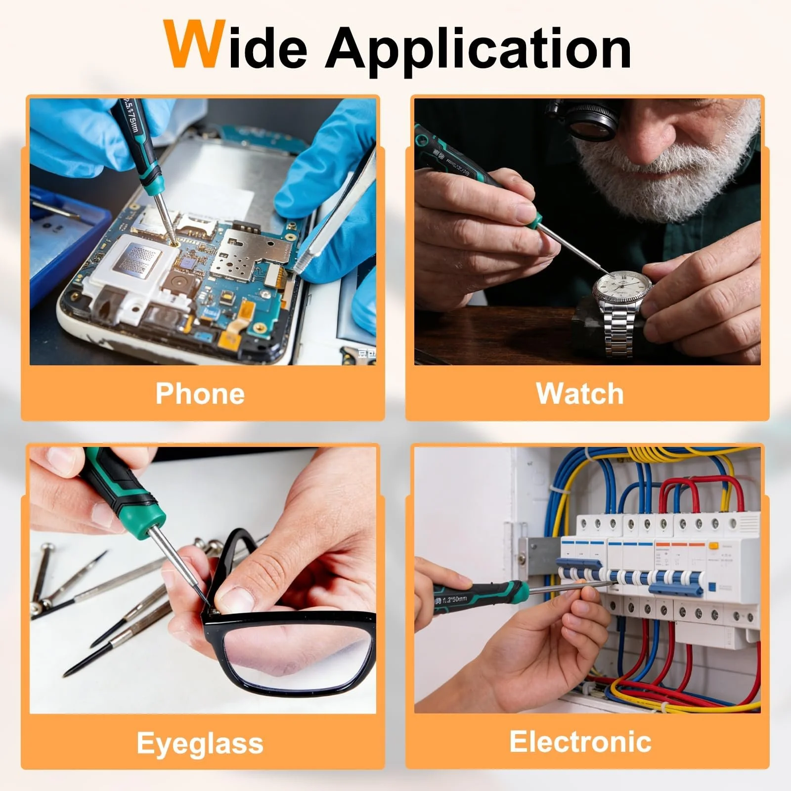 Набір прецизійних викруток sourcing map 9 предметів SL1.0-SL3.0 сталь S2 магнітні, фото №7