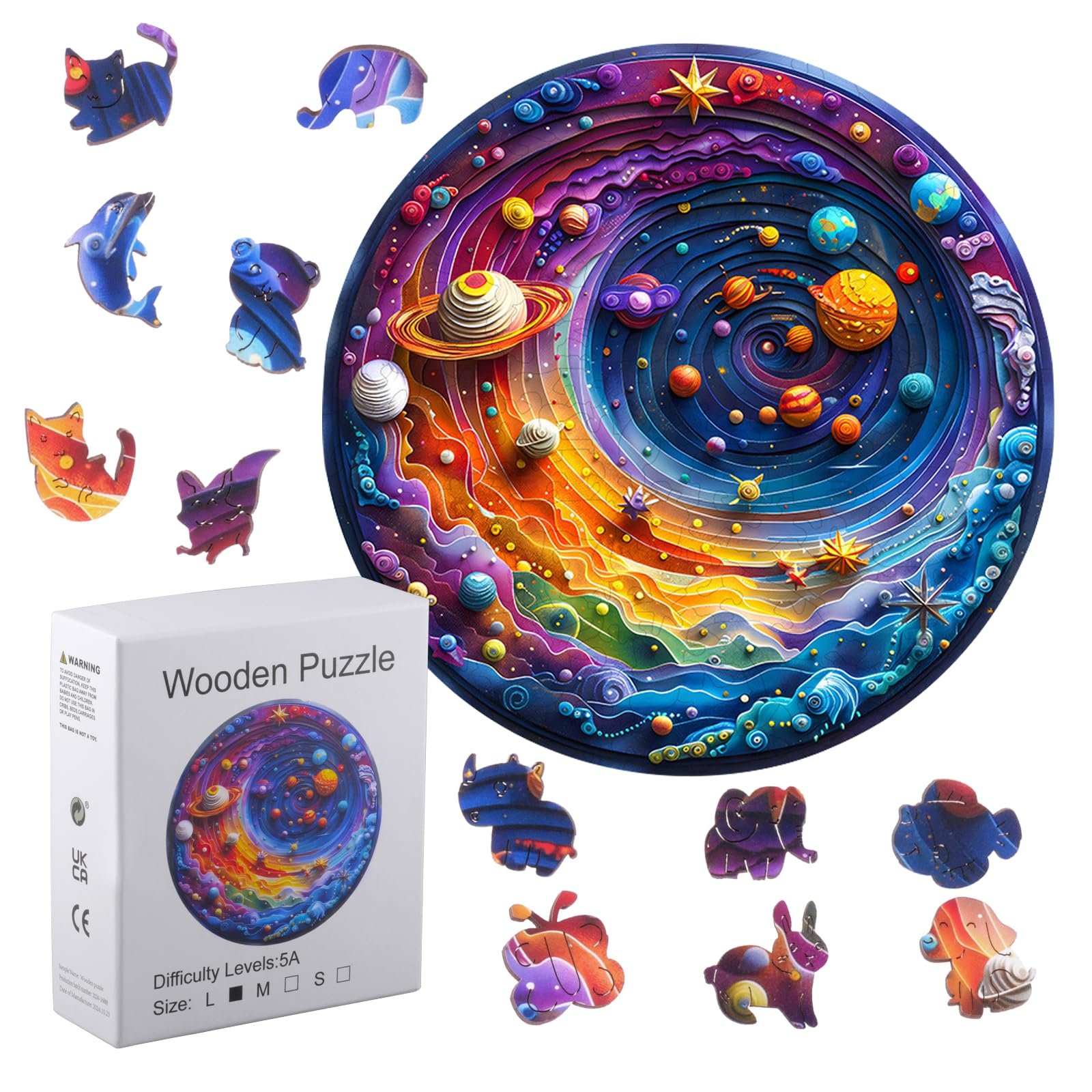 Пазл деревянный Mystical Yin Yang Tree and Moon 200 деталей 26 x 26 см, фото №1