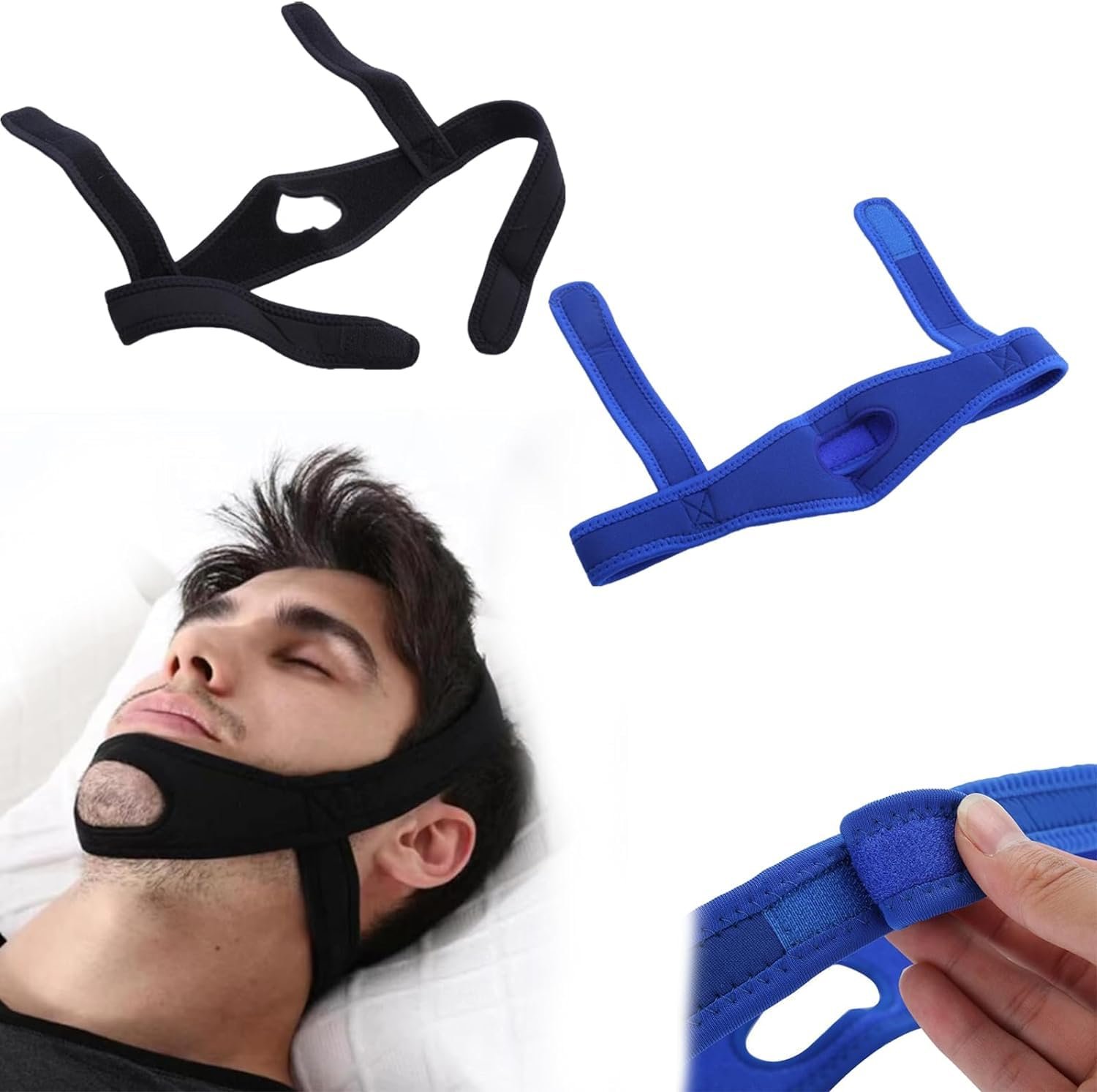 Підборідний ремінь проти хропіння Oraclose,  для чоловіків і жінок, м'який, регульований і дихаючий, фото №1