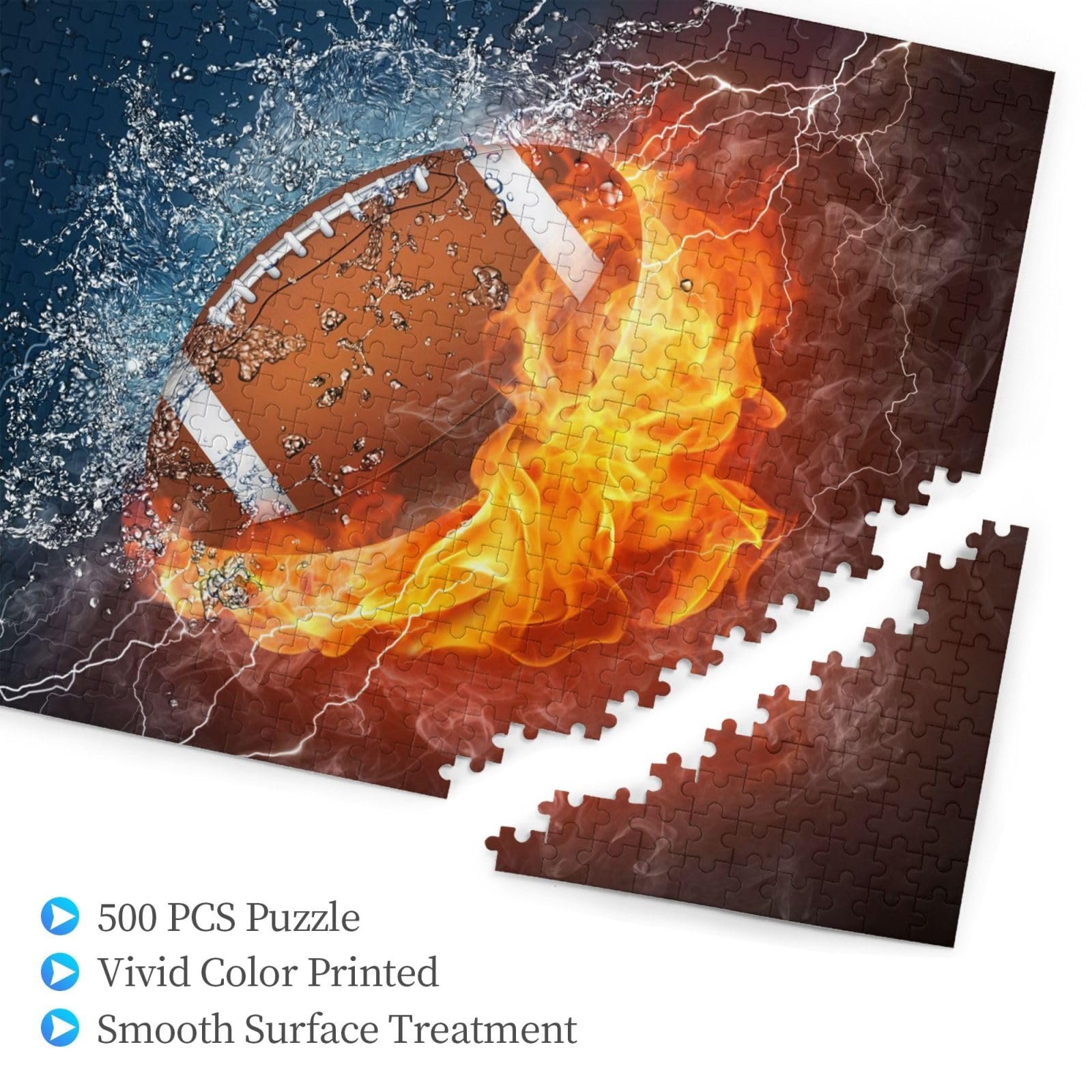 Пазл деревянный Burning American Football in Fire 500 элементов, фото №3