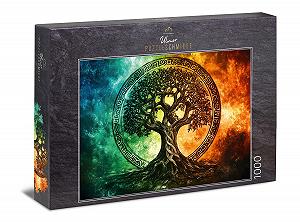 Пазл Ulmer Puzzleschmiede Tree of Life in Rune Circle Yggdrasil 1000 элементов - Фото 1