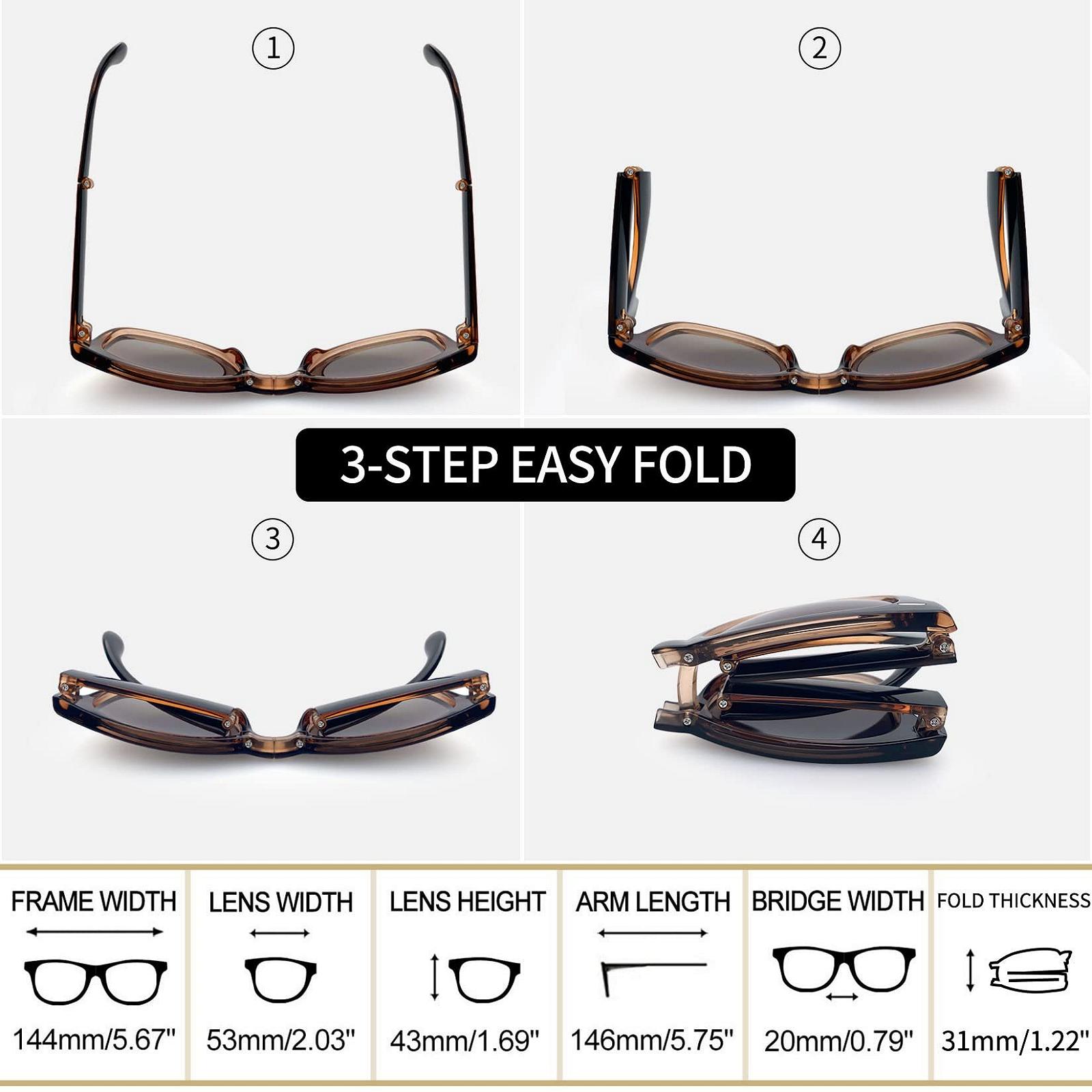 Складні сонцезахисні окуляри Joopin Прямокутні з поляризацією UV400 Чорний, фото №5