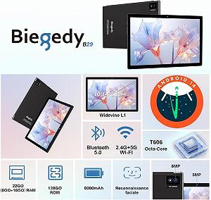 Планшет 10.1" Biegedy B29 6+16/128Gb 8 ядер Android 14 8000 mAh Черный synthetic.ua - Фото 1