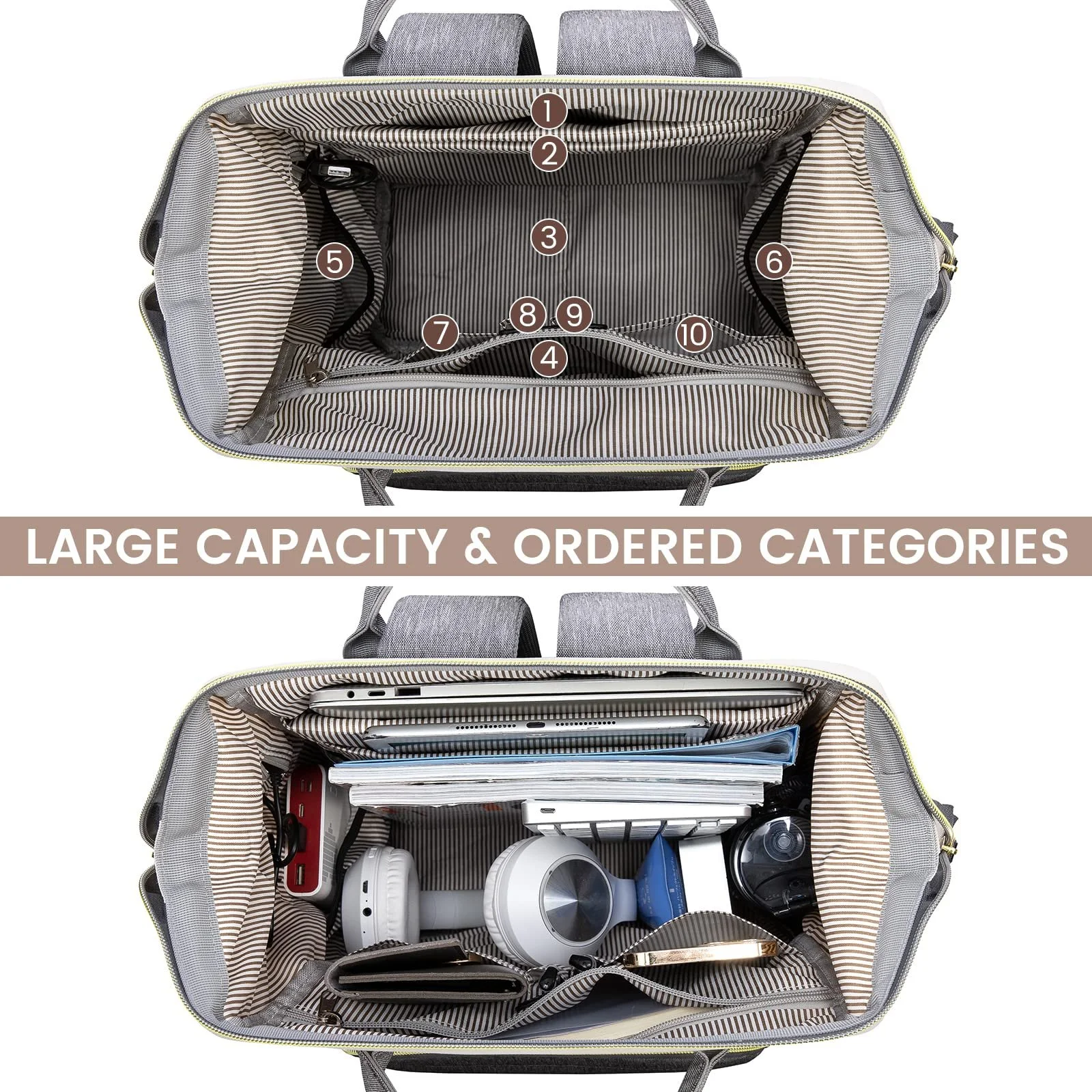 Рюкзак для ноутбука LOVEVOOK 15.6 Inch Waterproof Beige Grey, фото №6 Рюкзак для ноутбука LOVEVOOK 15.6 Inch Waterproof Beige Grey, фото №6