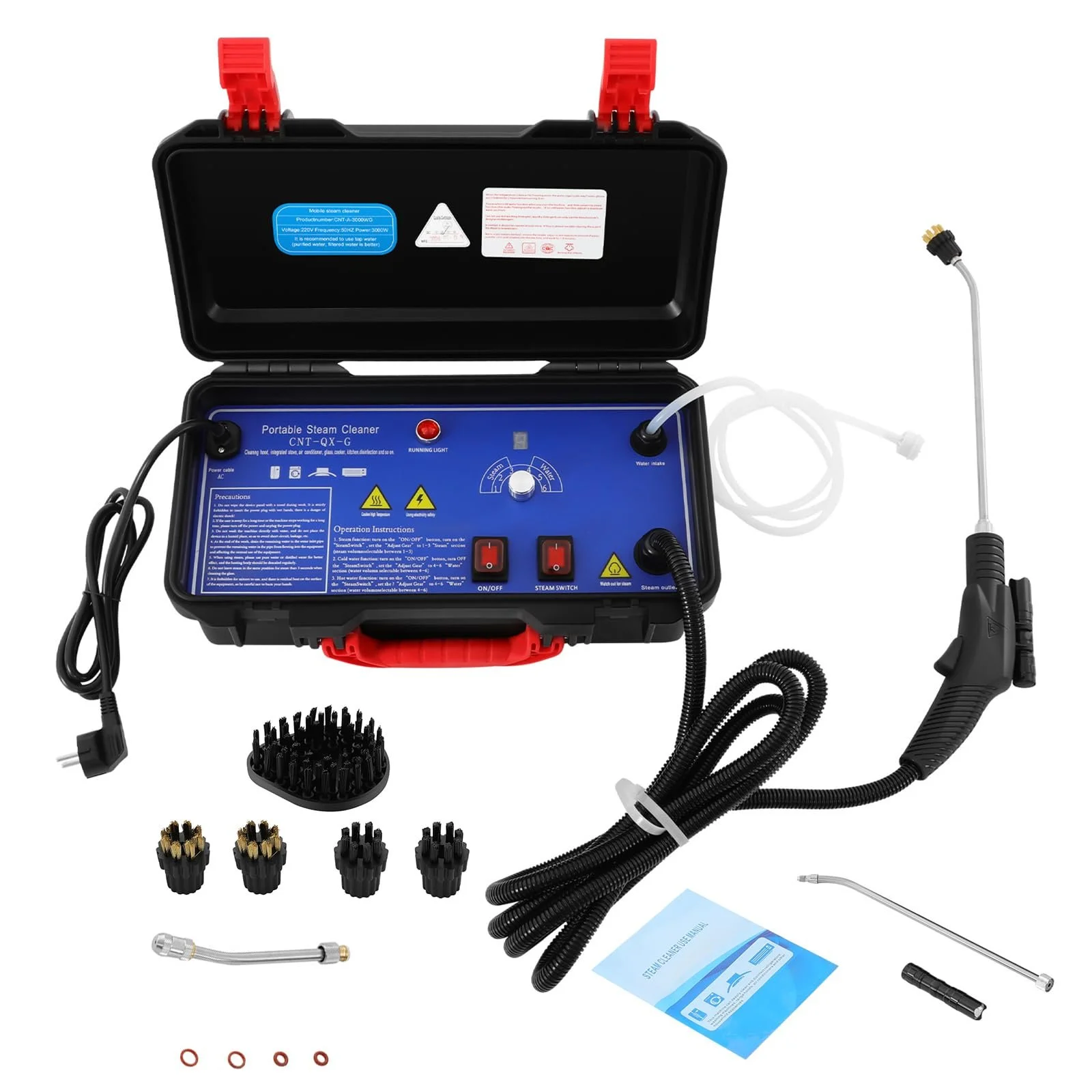 Пароочисник Portable 3000 W 220 V 3-3.5 bar 3 типи щіток, фото №1