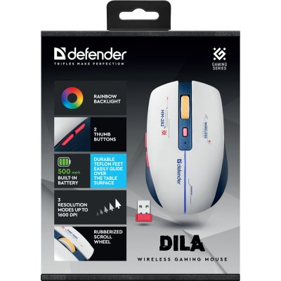 Мышка Defender Dila MM-282 Wireless White/Blue (52282), фото №8 Мышка Defender Dila MM-282 Wireless White/Blue (52282), фото №8