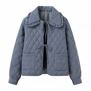 Куртка SANSIWU З квітковим принтом, стьобана, зимова - Фото 1