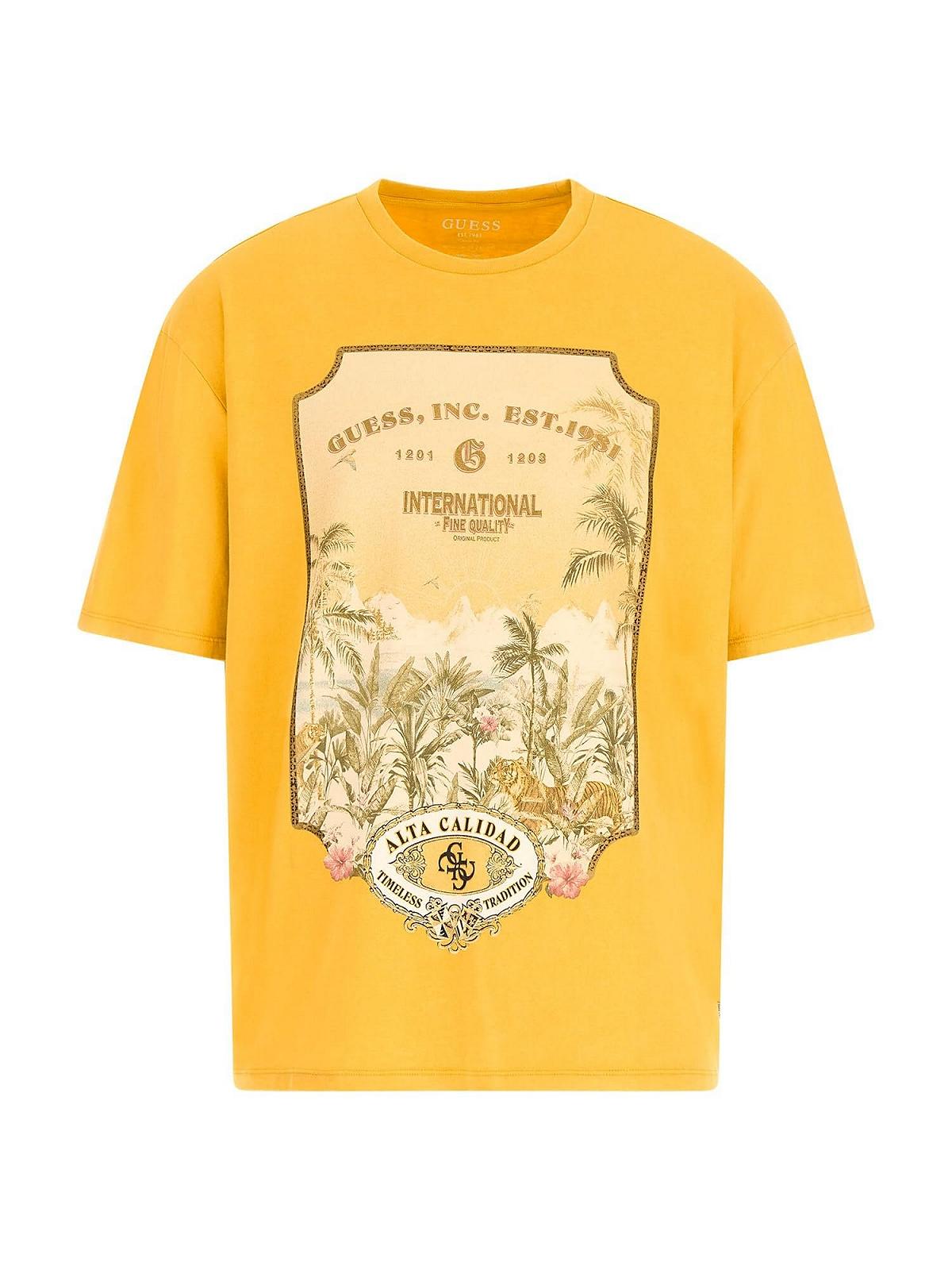 Мужская футболка Guess - Eco Paraiso Postcard Tee - Жовтий - L, фото №4