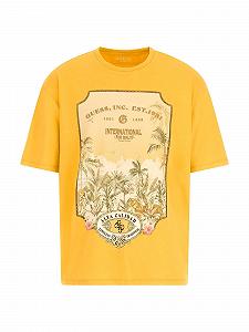 Футболка чоловіча Guess Eco Paraiso Postcard Tee, Dusty Gold Multi, L - Фото 1