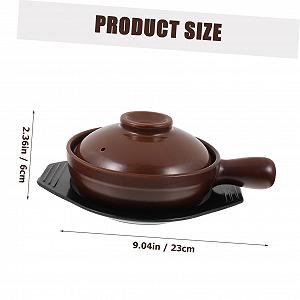 Кастрюля керамическая Healifty с крышкой и нескользящими ручками synthetic.ua - Фото 1