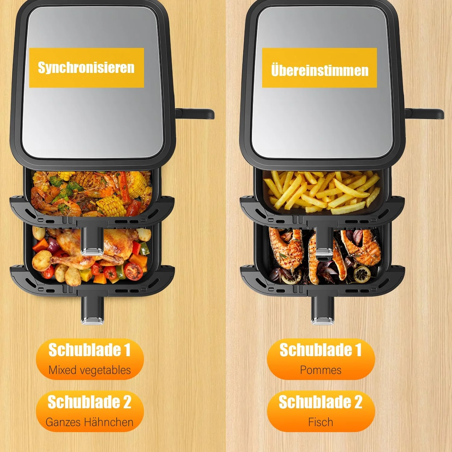 Мультипіч Double Stack вертикальна двокамерна 11 л 80-200°C безмасляна 2800 Вт, фото №4 Мультипіч Double Stack вертикальна двокамерна 11 л 80-200°C безмасляна 2800 Вт, фото №4