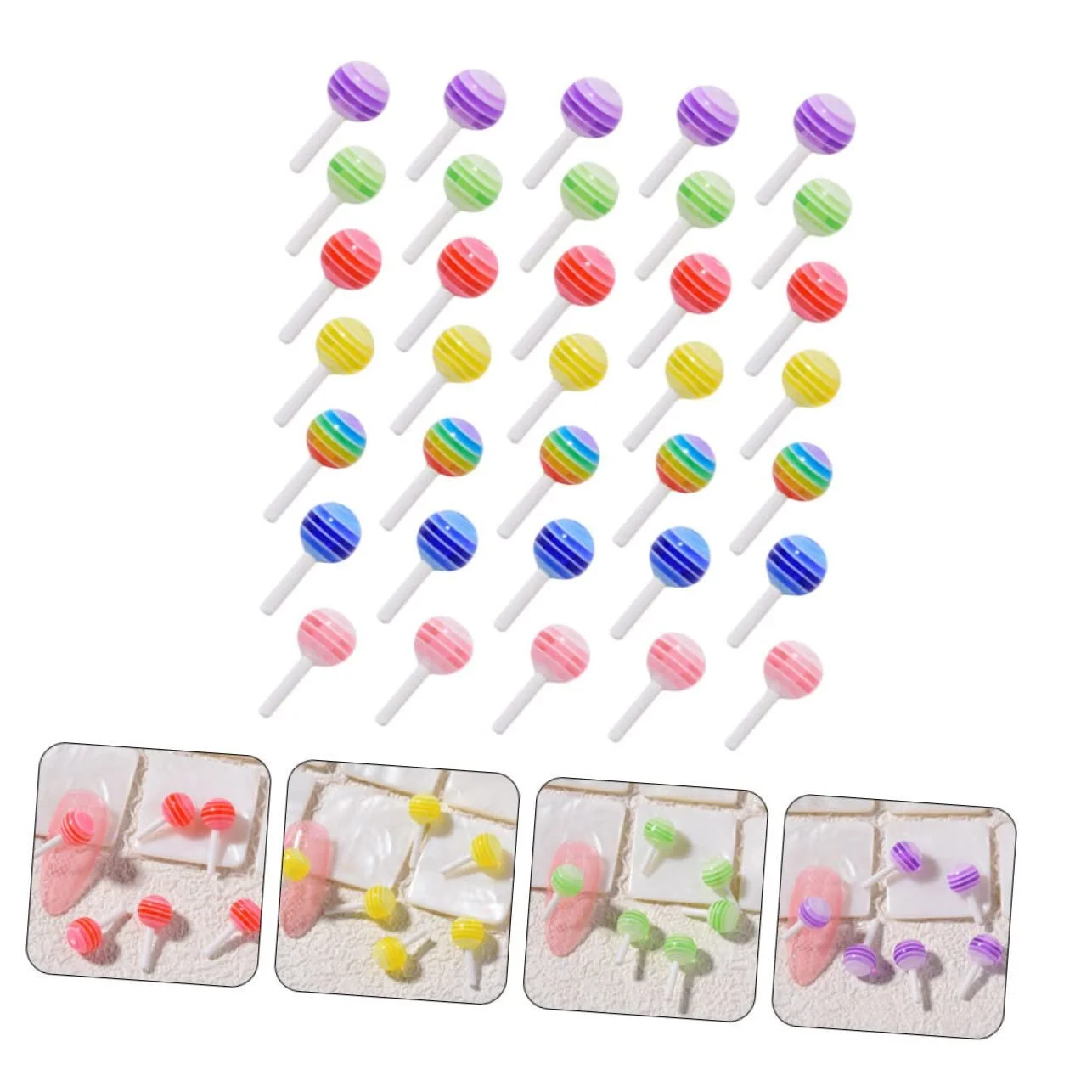 Украшения для ногтей Тип леденец Healeved 250 шт. смола, разноцветные, шармы для маникюра, фото №8