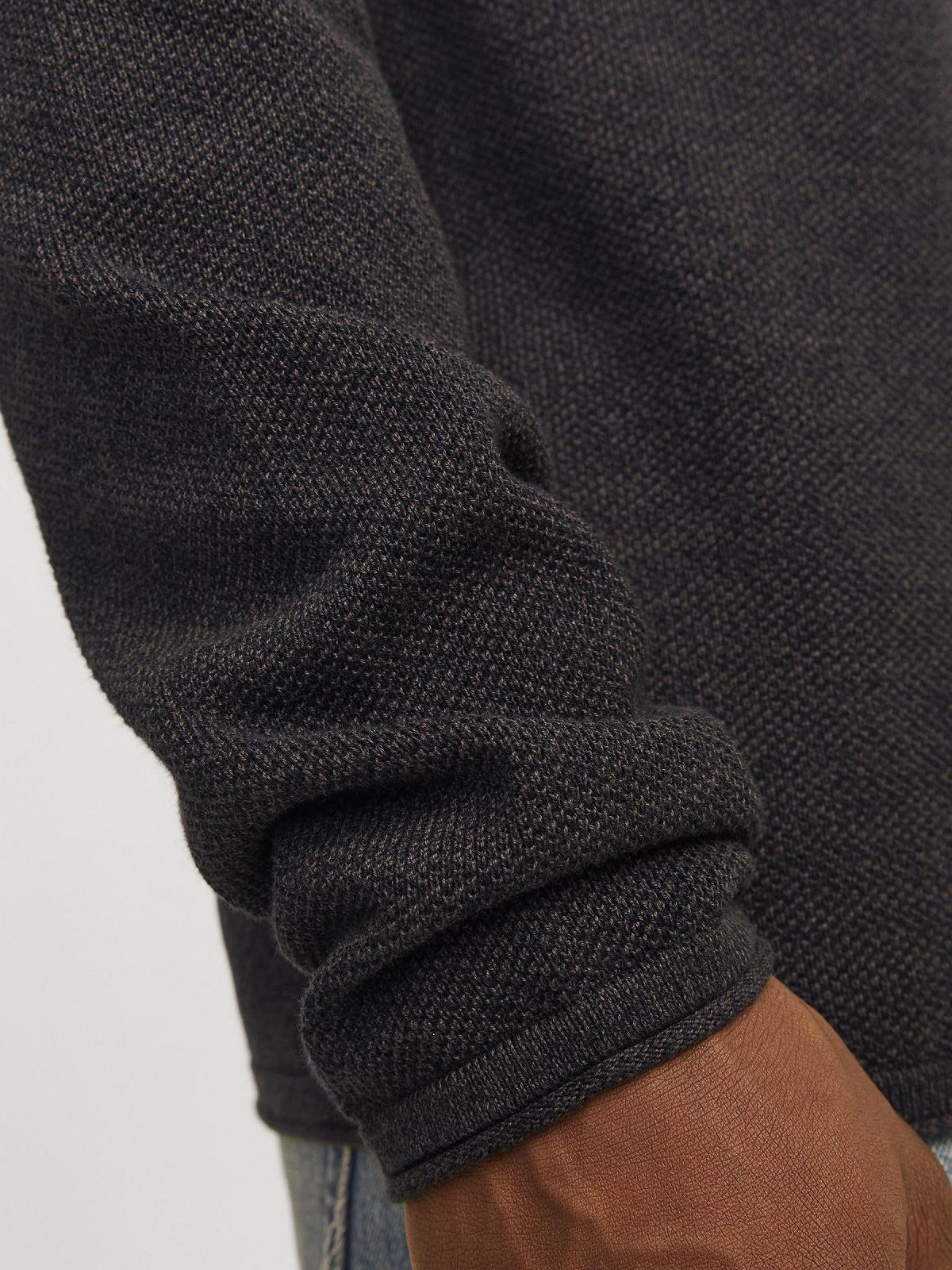 Джемпер JACK & JONES JJEHILL Мужской Вязаный С круглым вырезом Базовый С длинными рукавами Хлопковая рубашка, фото №6