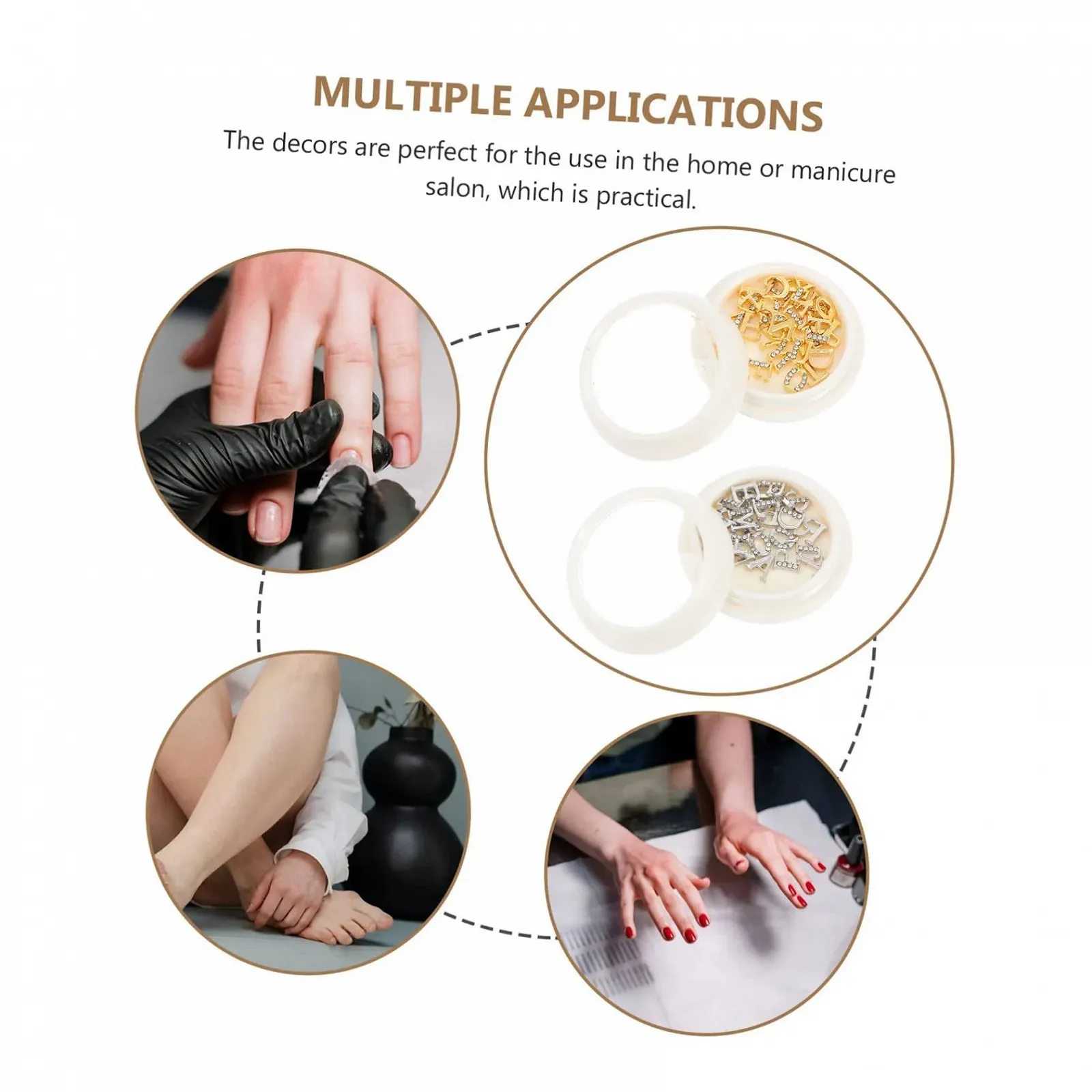 Металлические буквы для ногтей FRCOLOR, 2 коробки, украшения для ногтей, декор для ногтей с буквами со стразами, буква A, изготовлены из сплава металла цинка, 3D заколка для волос, лак для ногтей, фото №5