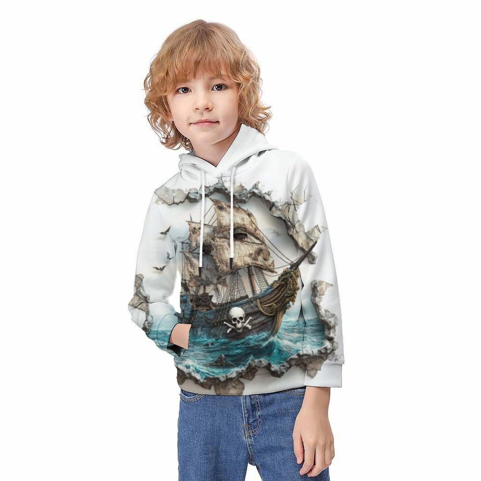 Худі KHHKJBVCE Лев Дитячий 3D Графічний Довгий Рукав з Кишенею, фото №2