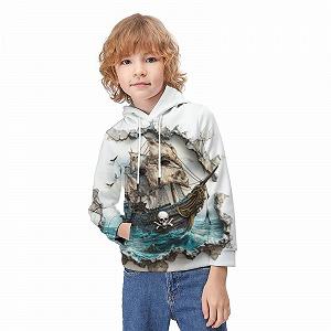 Худи KHHKJBVCE Лев Детский 3D Графический Длинный Рукав с Карманом synthetic.ua - Фото 1