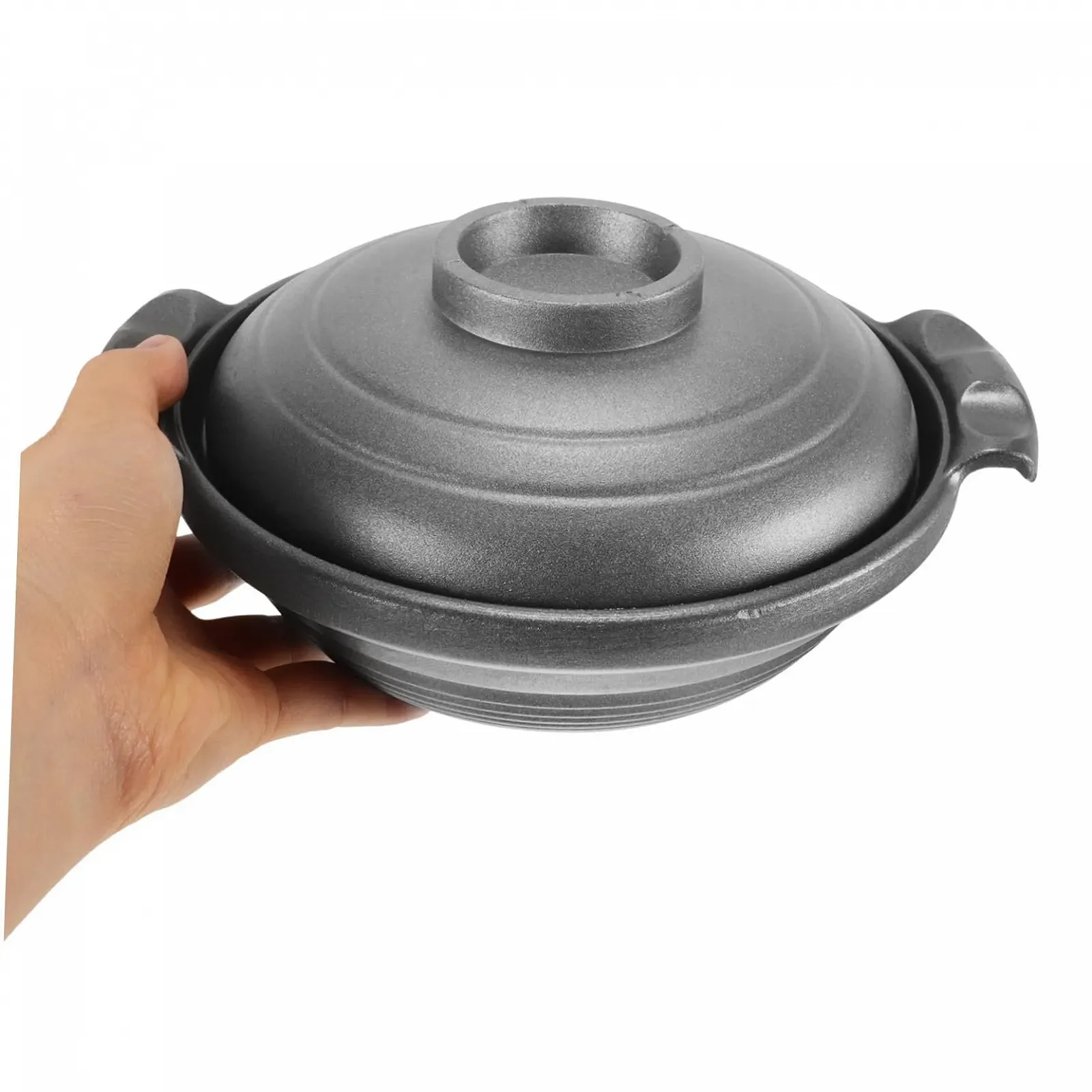 Кастрюля керамическая с двумя ручками и крышкой термостойкая, фото №5