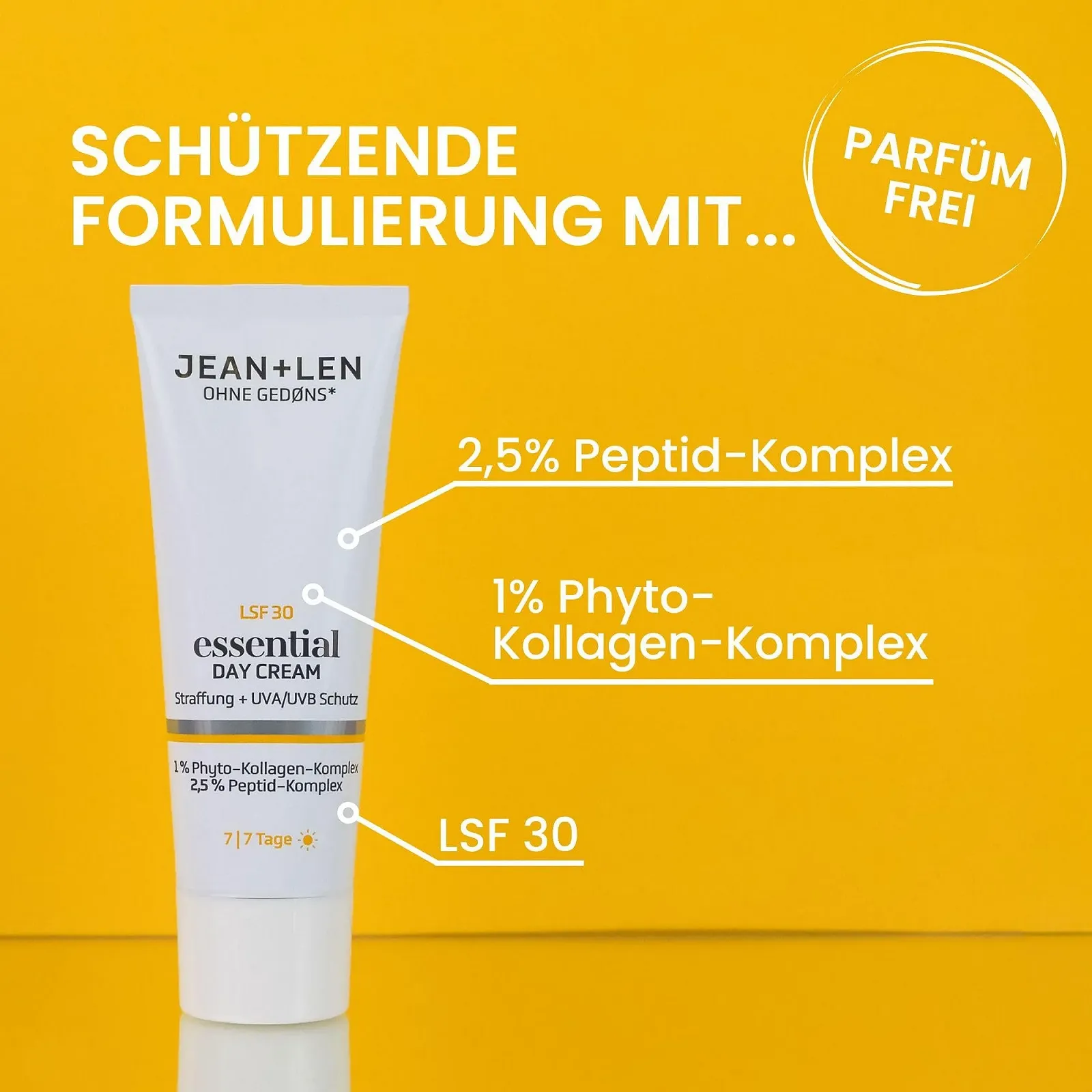 Денний крем Jean & Len Essential для всіх типів шкіри SPF 30 з рослинним колагеном 50 мл, фото №2
