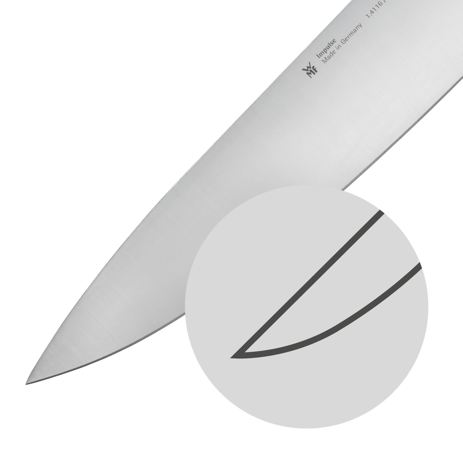 Набір ножів WMF Impulse 7 предметів, блок для ножів, 4 ножі, кухонні ножиці, мусат, дерево каучукове, фото №7