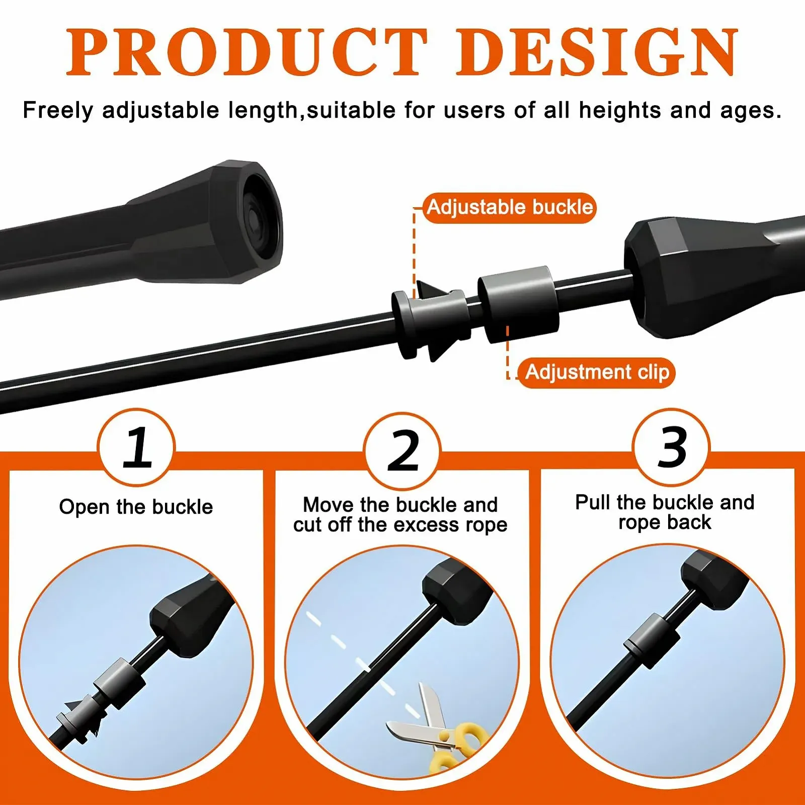 Скакалка 2pcs Adjustable 2.8 m Fitness Lightweight Non-Slip Handle, фото №3