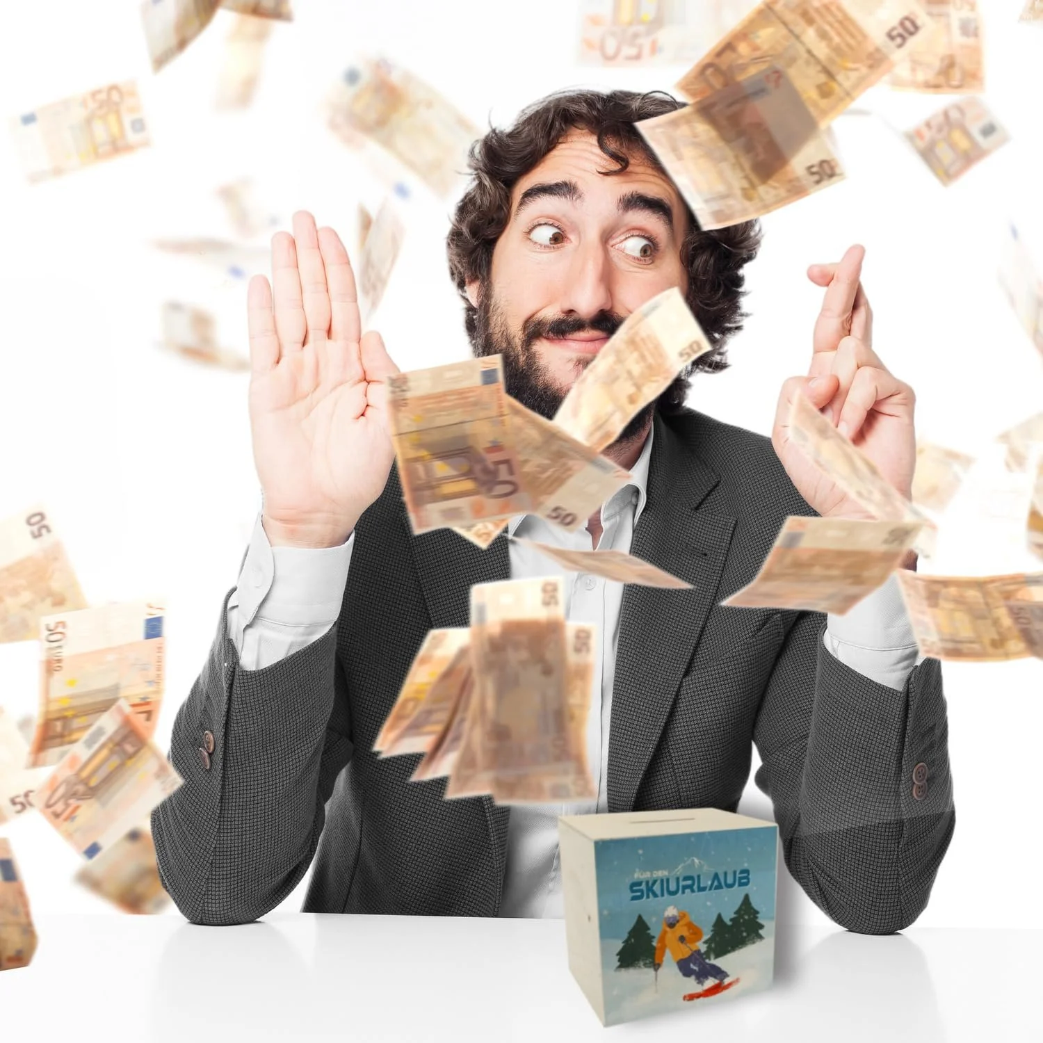 Скарбничка Wooden Лижник для гірськолижного відпочинку Дерев'яна, фото №7