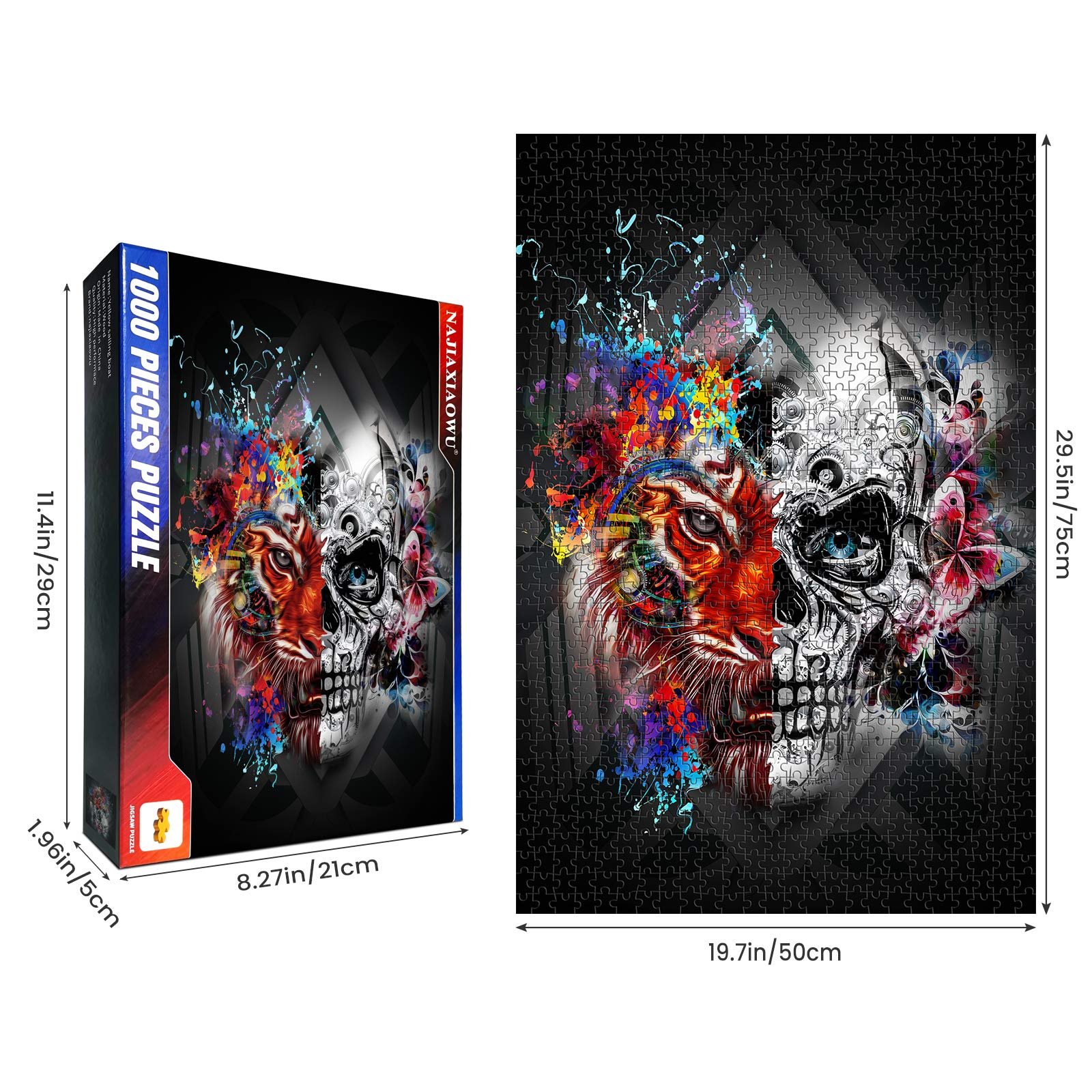 Пазл Tiger Skull DIY деревянный 1000 элементов 75 x 50 см, фото №8