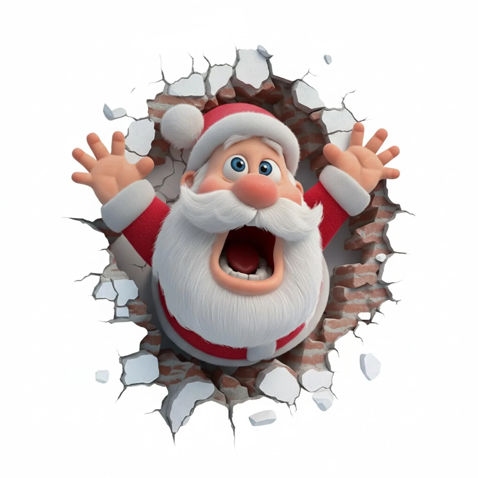 Наклейки на стіну Christmas Santa Claus 3D кумедні знімні, фото №1