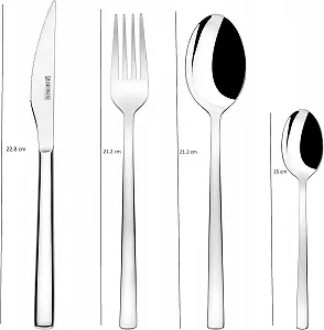 Набір столових приборів Monix Genova, 24 предмети, ножі для стейків, нержавіюча сталь 18/10, сучасний дизайн, полірована обробка, товщина 2,5 мм, на 6 персон ціна на synthetic.ua - Фото 1 Набір столових приборів Monix Genova, 24 предмети, ножі для стейків, нержавіюча сталь 18/10, сучасний дизайн, полірована обробка, товщина 2,5 мм, на 6 персон synthetic.ua - Фото 1