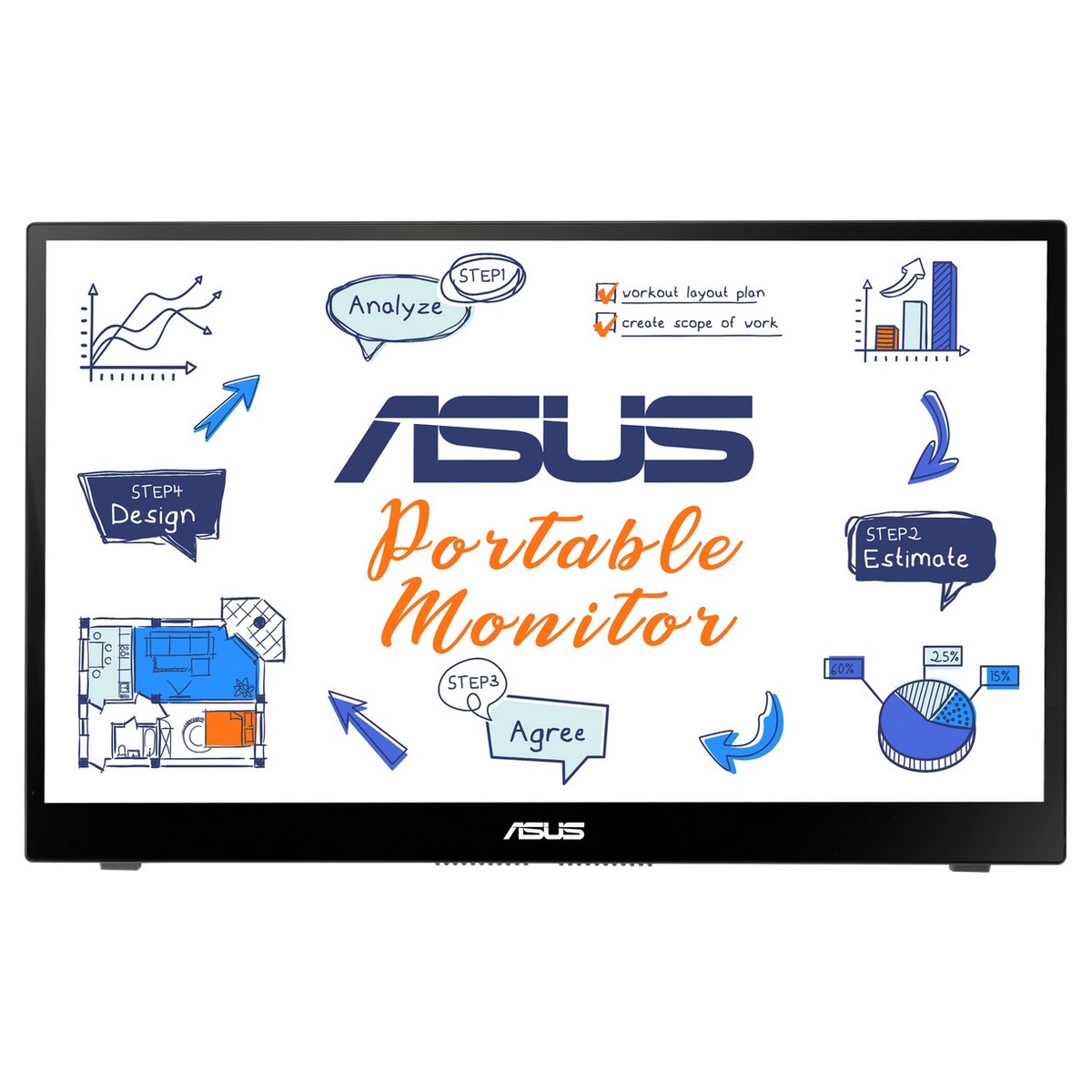 Монітор портативний LCD 14" Asus ZenScreen Ink MB14AHD (90LM063V-B01170), фото №1