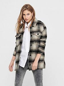 Куртка ONLY ALLISON CHECK SHACKET OTW NOOS Checks: BLACK ONLY Бежевый L - Фото 1