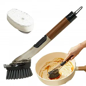 Щітка з дозатором мила з довгою ручкою для мийки та посуду - Фото 1