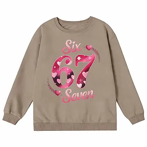 Детский Пуловер для Девочки - Толстовка с круглым вырезом, длинными рукавами, мягкая, свободного кроя, с принтом synthetic.ua - Фото 1