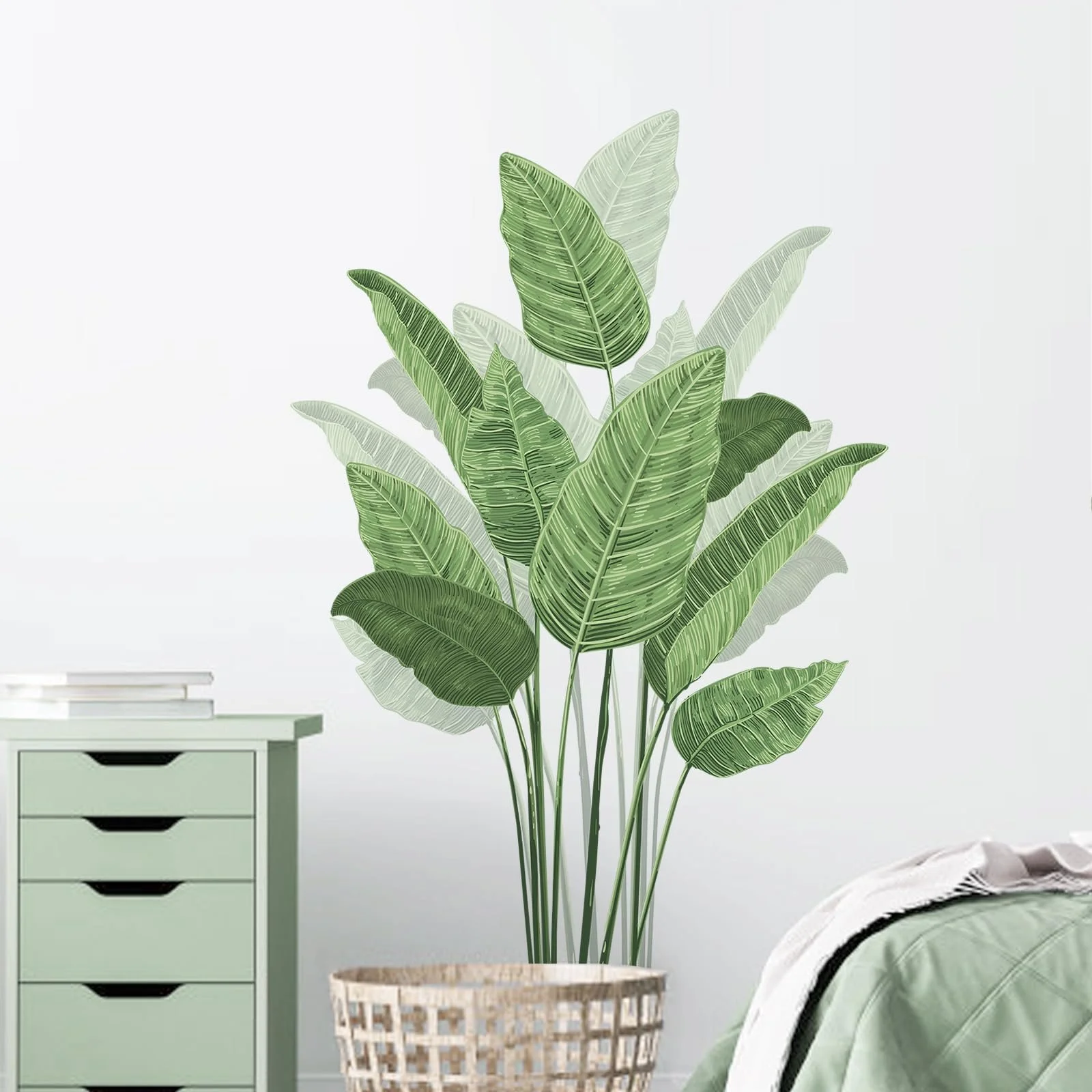 Наклейка на стіну Tanlaby Tropical Plant Green Plant Leaf Зелена, фото №3