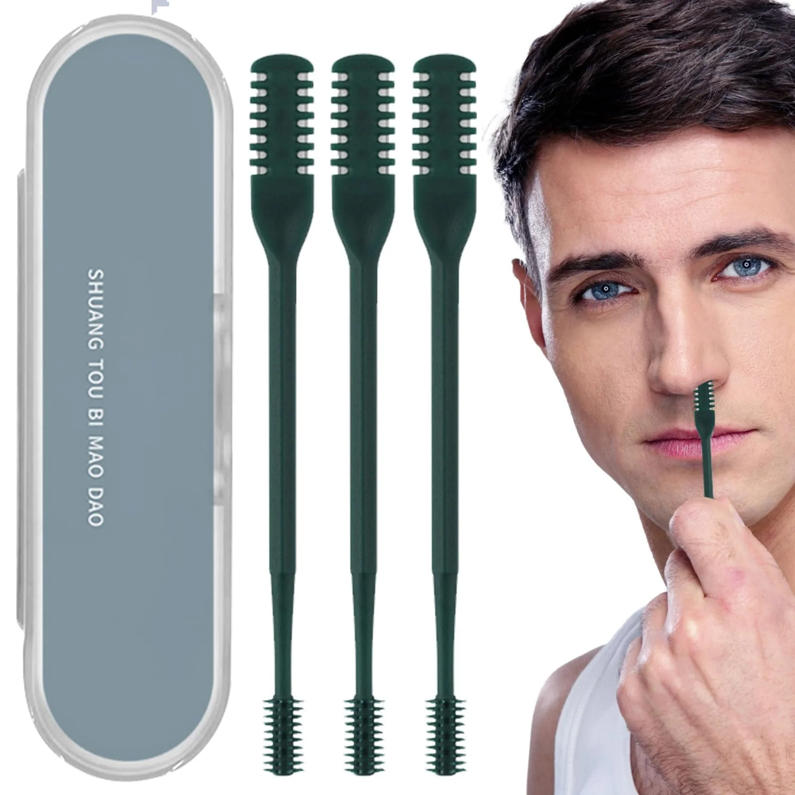 Тример Landrain Men's Nose Razor Nose Hair Remover Темно-зелений, фото №1