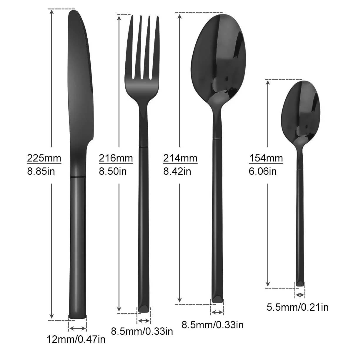 Набор серебряных столовых приборов OriGlam, из нержавеющей стали, фото №5