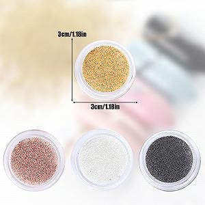 Ікра для манікюру MIini, 4 баночки скляних міні металевих намистин золоті срібні synthetic.ua - Фото 1